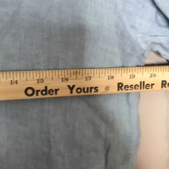 Linen midi ladies pullover shirt dress made in Italy size medium relaxed cute - Picture 7 of 12